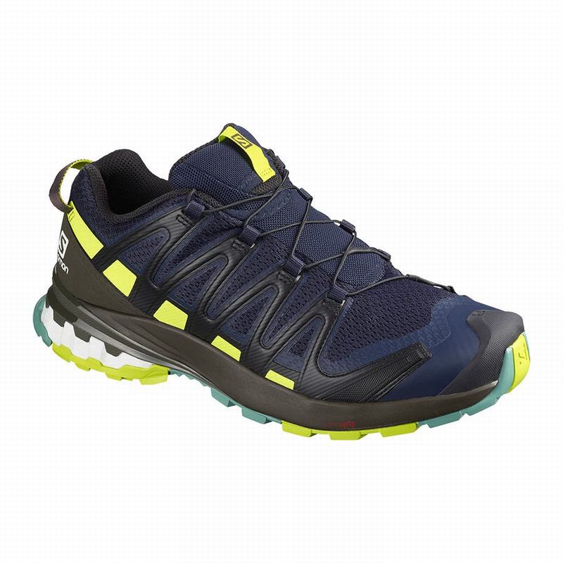 Zapatillas Trail Running Salomon Hombre Azul Marino / Verde Claro - Salomon Argentina XA PRO 3D V8 ,